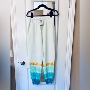 NWT- Rip Curl Tie-Dye Joggers - White, Yellow, Teal